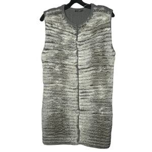 J. McLaughlin Merino Wool & Rabbit Sleeveless Fur Vest Size Medium